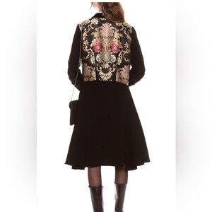 Aratta THE HEART OF AUTUMN COAT Elegant Black Gold Floral Coat Jacket NWT Med